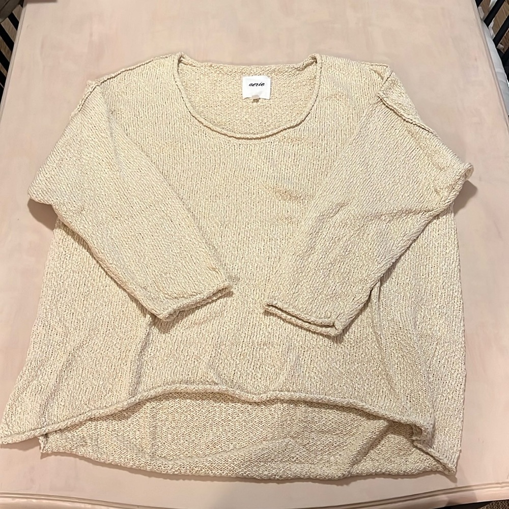 Aerie Cream Sweater Size XL